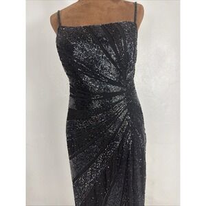 VTG MIA Bella Black Beaded Gown Party  Prom Dress Size L
